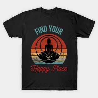 Silhouette of Buddha in Lotus Flower: Find Your Zen T-Shirt